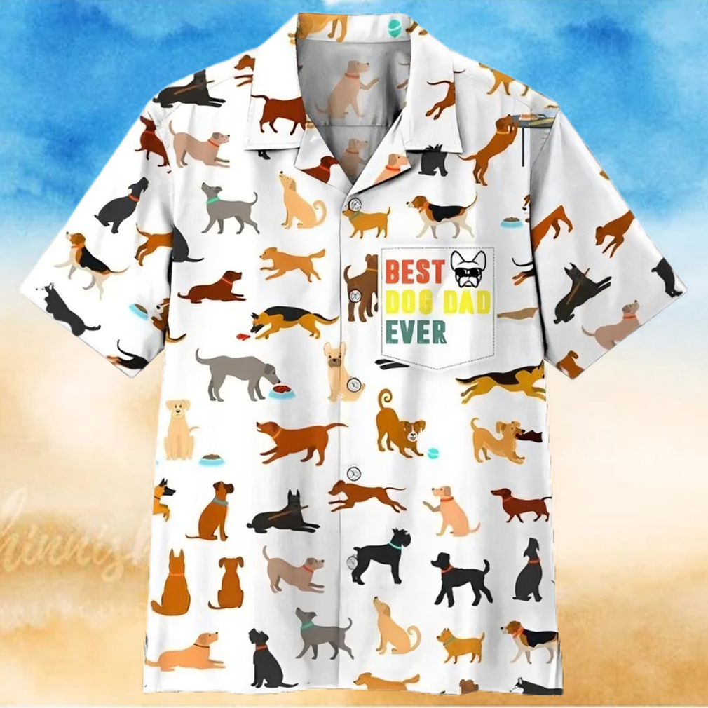 3d Best Dog Dad Ever Short Sleeve Hawaiian Shirt