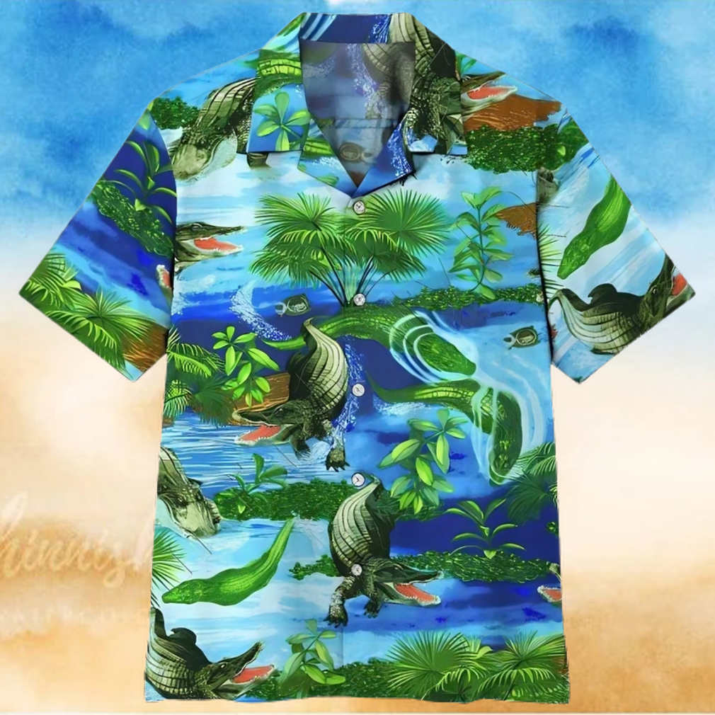 3d Crocodile Hawaiian Button Up Shirt Man