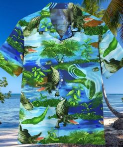 3d Crocodile Hawaiian Button Up Shirt Man