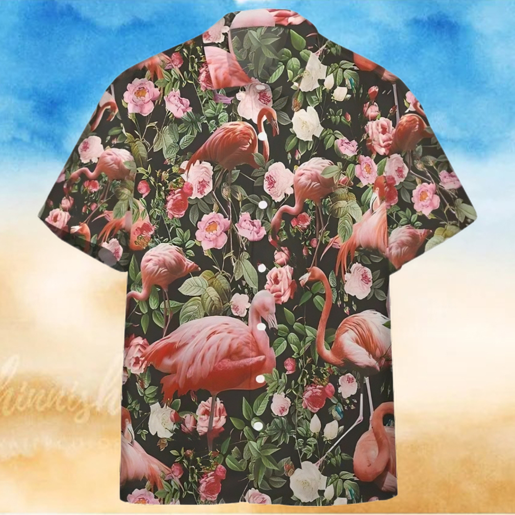 3d Floral And Flamingo Custom Short Sleeve Hawaiian Shirt