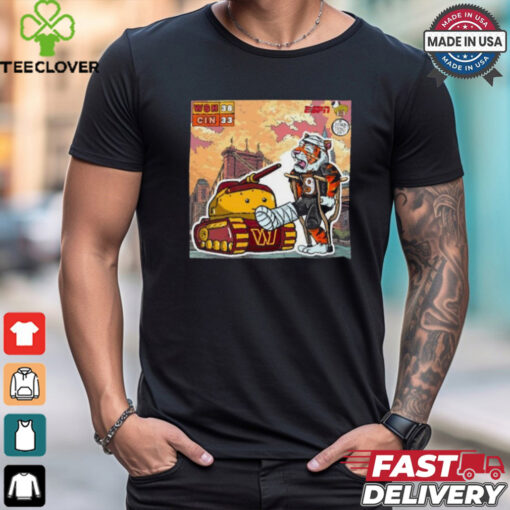 Washington Commanders vs Cincinnati Bengals on Monday Night Football mascot shirt