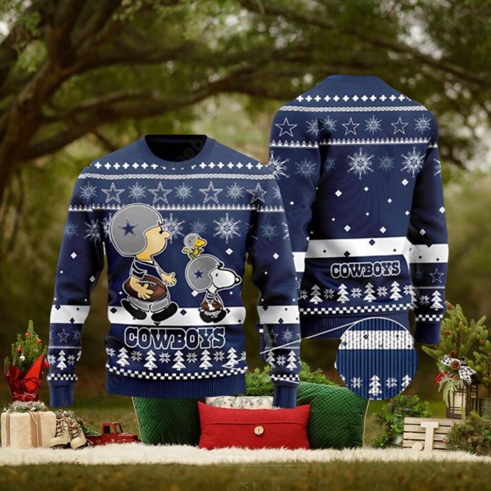 Dallas Cowboys Charlie Brown Peanuts Snoopy Ugly Christmas Sweater 3D Printed Men And Women Holiday Gift