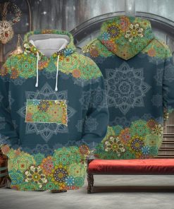 South Dakota Floral Mandala 3D Printed Hoodie