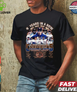 4 Years In A Row 2021 2024 Houston Astros AL West Division Champions T Shirt