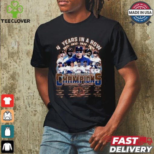 4 Years In A Row 2021 2024 Houston Astros AL West Division Champions T Shirt