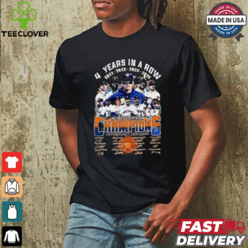 4 Years In A Row 2021 – 2024 Teams Al West Division Champion Houston Astros Shirt