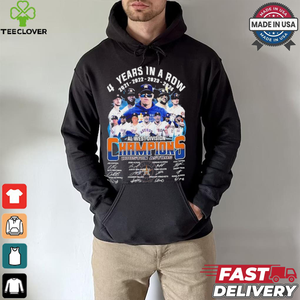 4 Years In A Row Houston Astros We Own The 2024 AL West Division Champions Signatures Shirt 4 Years In A Row Houston Astros We Own The 2024 AL West Division Champions Signatures Shirt