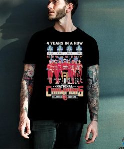 4 year in a row 2021 2022 2023 2024 national champions Oklahoma Sooners signatures shirt