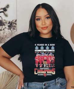 4 year in a row 2021 2022 2023 2024 national champions Oklahoma Sooners signatures shirt