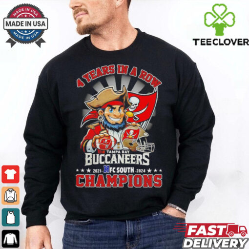 4 year in a row Tampa Bay Buccaneers NFC South Champions 2021 2024 shirt