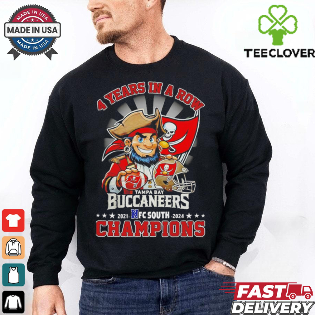 4 year in a row Tampa Bay Buccaneers NFC South Champions 2021 2024 shirt 4 year in a row Tampa Bay Buccaneers NFC South Champions 2021 2024 shirt