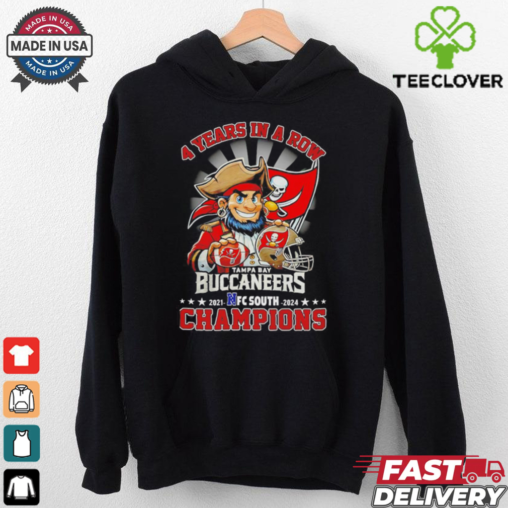 4 year in a row Tampa Bay Buccaneers NFC South Champions 2021 2024 shirt 4 year in a row Tampa Bay Buccaneers NFC South Champions 2021 2024 shirt