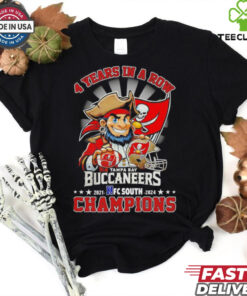 4 year in a row Tampa Bay Buccaneers NFC South Champions 2021 2024 shirt