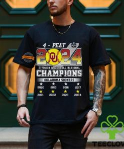 4 – Peat 2024 Division I Softball National Champions Oklahoma Sooners T Shirt