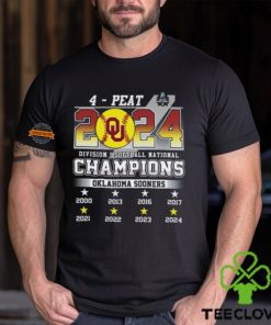 4 – Peat 2024 Division I Softball National Champions Oklahoma Sooners T Shirt