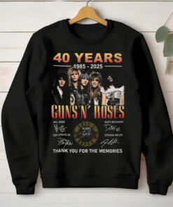 40 Years 1985 2025 Guns N’ Roses Thank You For The Memories T Shirt