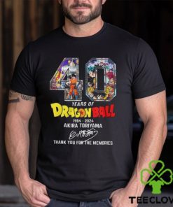 40 Years Of Dragon Ball 1984 2024 Akira Toriyama Signature Thank You For The Memories T Shirt