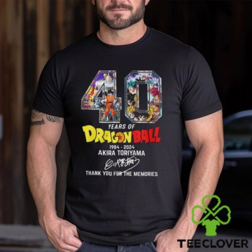 40 Years Of Dragon Ball 1984 2024 Akira Toriyama Signature Thank You For The Memories T Shirt