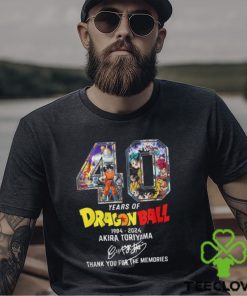 40 Years Of Dragon Ball 1984 2024 Akira Toriyama Signature Thank You For The Memories T Shirt