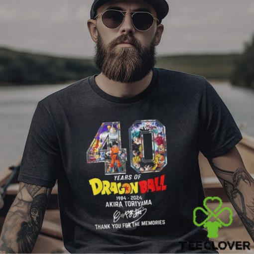 40 Years Of Dragon Ball 1984 2024 Akira Toriyama Signature Thank You For The Memories T Shirt