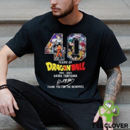 40 Years Of Dragon Ball 1984 2024 Akira Toriyama Signature Thank You For The Memories T Shirt
