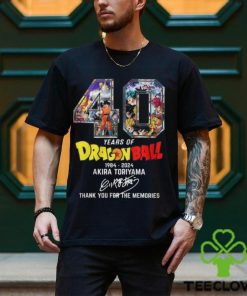 40 Years Of Dragon Ball 1984 2024 Akira Toriyama Signature Thank You For The Memories T Shirt