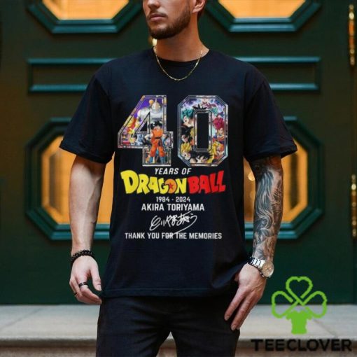 40 Years Of Dragon Ball 1984 2024 Akira Toriyama Signature Thank You For The Memories T Shirt