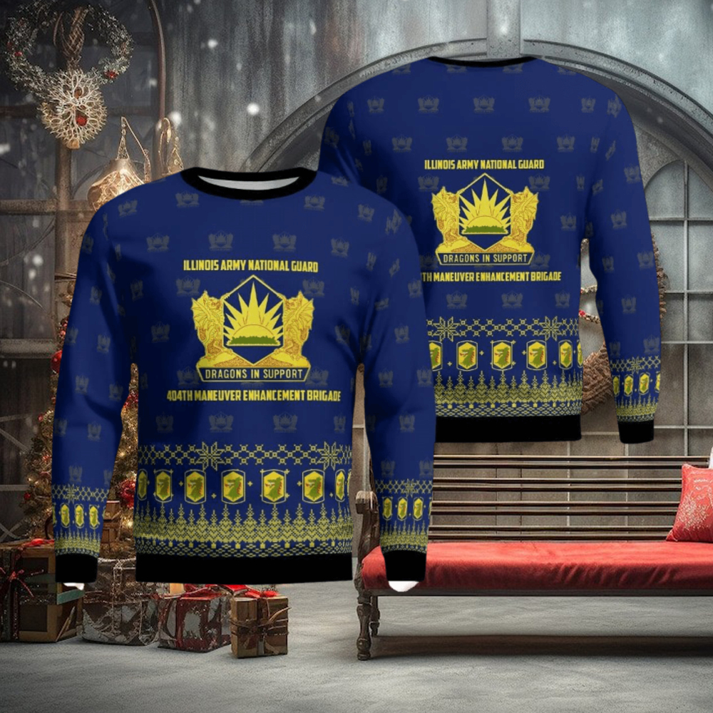 404th Maneuver Enhancement Brigade Of Illinois Army National Guard Ugly Christmas 3D Sweater 404th Maneuver Enhancement Brigade Of Illinois Army National Guard Ugly Christmas 3D Sweater