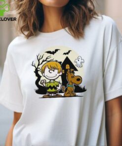 Charlie Brown and Scooby Doo shaggy Halloween spooky shirt