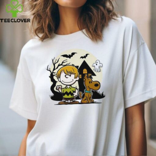 Charlie Brown and Scooby Doo shaggy Halloween spooky shirt