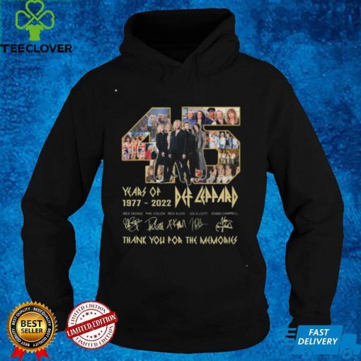 45 years of 1977 2022 Def Leppard band member signed Shirt