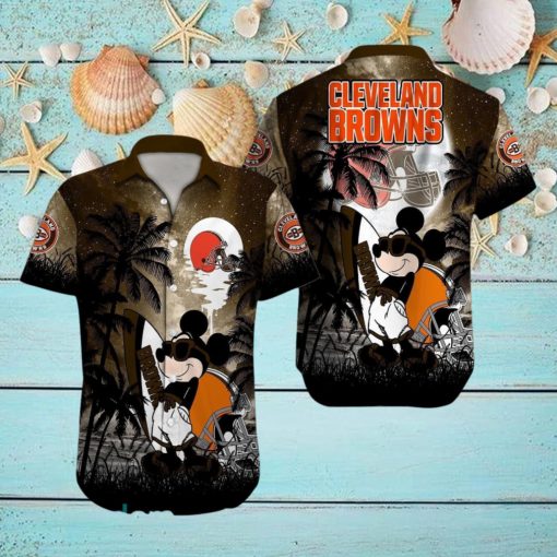 Cleveland Browns NFL Team Logo Baby Yoda Hawaiian Shirt