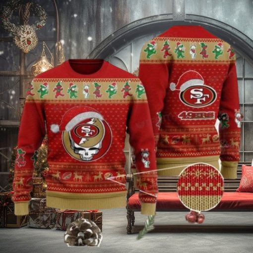 49ers Christmas Sweater Grateful Dead Santa Hat San Francisco 49ers Gift