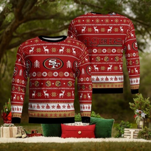 49ers Christmas Sweater Reindeer Snowflake San Francisco 49ers Gift