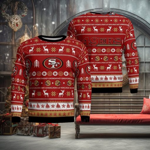 49ers Christmas Sweater Reindeer Snowflake San Francisco 49ers Gift