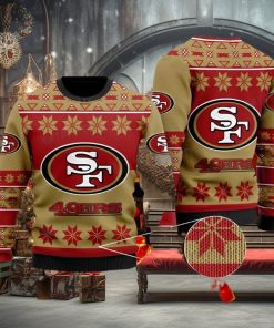 49ers Christmas Sweater Snowflake Pattern San Francisco 49ers Gift