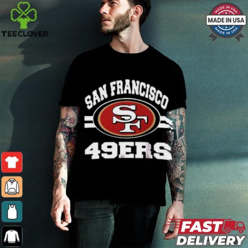 49ers Men’s Standard Jersey V Neck Mesh Stripe Tee Shirt