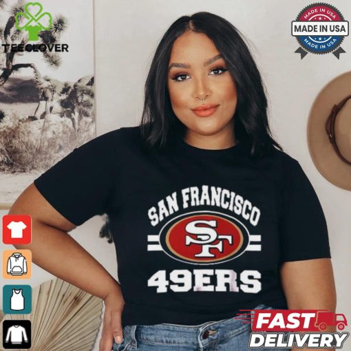 49ers Men’s Standard Jersey V Neck Mesh Stripe Tee Shirt