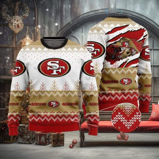 49ers Ugly Christmas Sweater Back Scratches Football Helmet San Francisco 49ers Gift