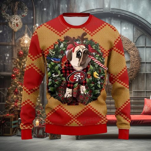 49ers Ugly Christmas Sweater Pug San Francisco 49ers Gift