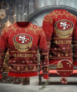 49ers Ugly Christmas Sweater Santa Claus Moon San Francisco 49ers Gift