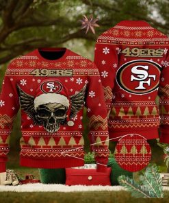 49ers Ugly Christmas Sweater Skull Wings San Francisco 49ers Gift