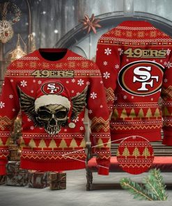 49ers Ugly Christmas Sweater Skull Wings San Francisco 49ers Gift
