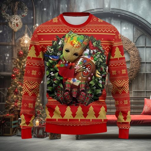 49ers Ugly Sweater Baby Groot Wreath San Francisco 49ers Gift