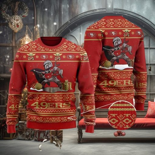 49ers Ugly Sweater Boba Fett Baby Yoda San Francisco 49ers Gift