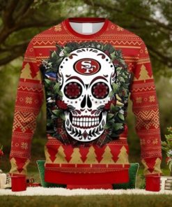 49ers Ugly Sweater Floral Skull San Francisco 49ers Gift