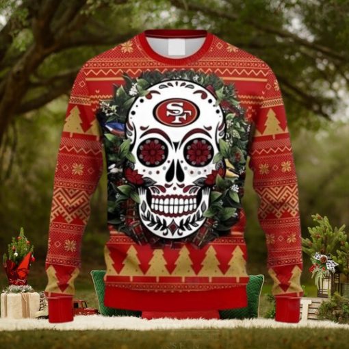 49ers Ugly Sweater Floral Skull San Francisco 49ers Gift