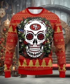 49ers Ugly Sweater Floral Skull San Francisco 49ers Gift