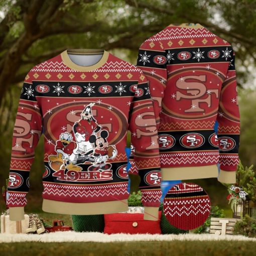 49ers Ugly Sweater Mickey Donald Goofy San Francisco 49ers Gift