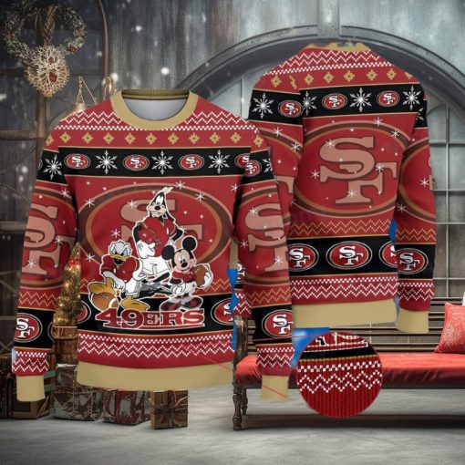 49ers Ugly Sweater Mickey Donald Goofy San Francisco 49ers Gift